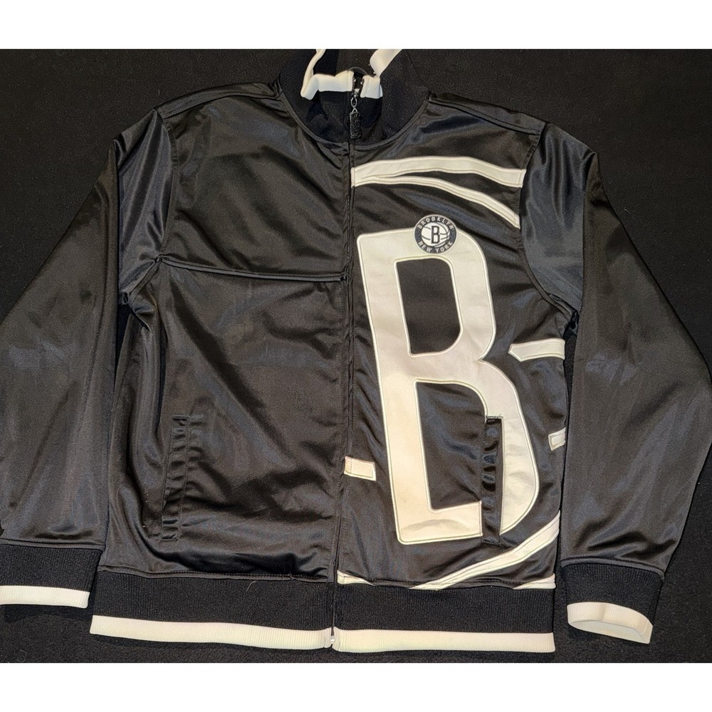 Brooklyn Nets Embroidered Logo Full Zip NBA Track Jacket Mens XL
